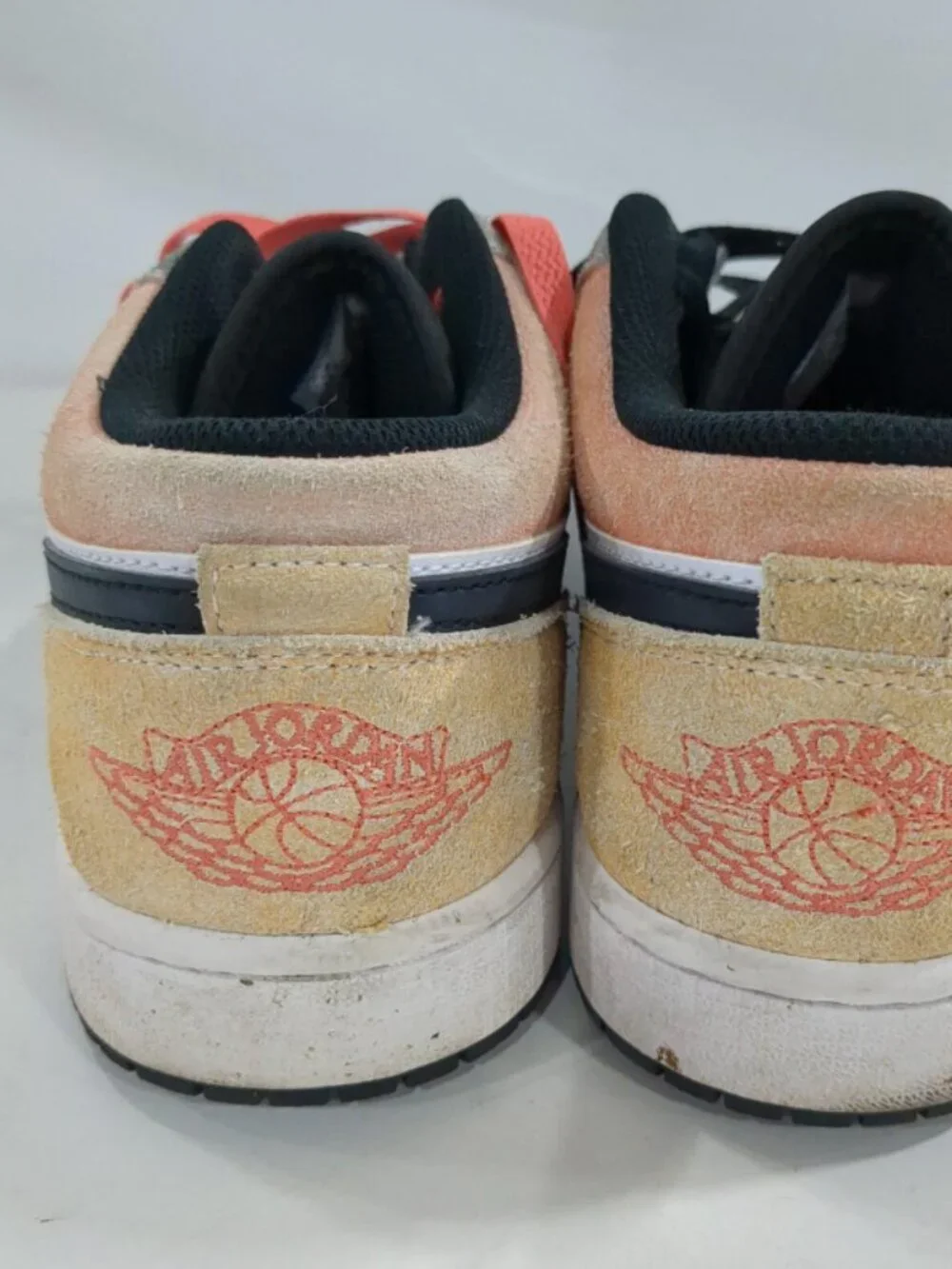 Air Jordan 1 Low SE Craft Suede White Gray Peach Sneakers Men's Size 10.5
